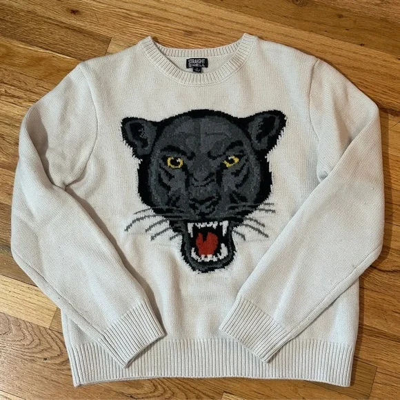 Straight to Hell Women's sweet revenge Cream Panther Sweater - Picture 3 of 8